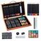 MAHITOI US 80+Piece Deluxe Artist Studio Creativity Set Wood Box Case - Art Painting, Sketching Drawing Set, 24 Watercolor Paint Colors, 24 Oil Pastels, 24 Colored Pencils, 2 Brushes, Starter Kit